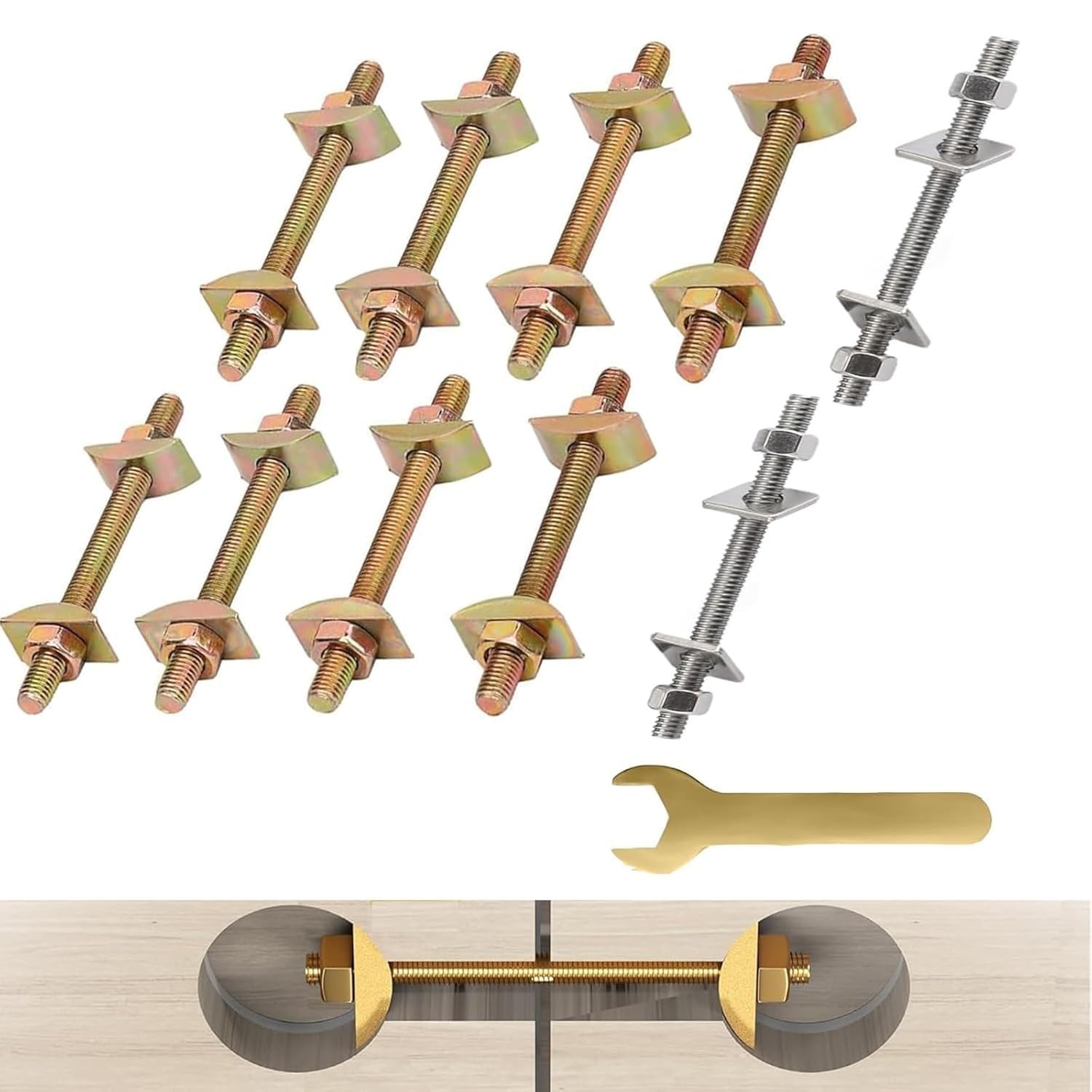 Countertop Joint Connector Furniture Fastening Table Top Miter Draw Bolt 12 PCS