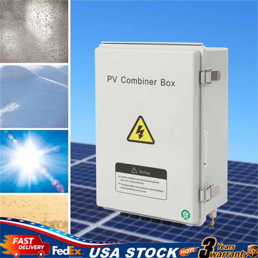 6 String Solar PV Combiner Box 63A Circuit Breaker Junction Box for Solar Panels