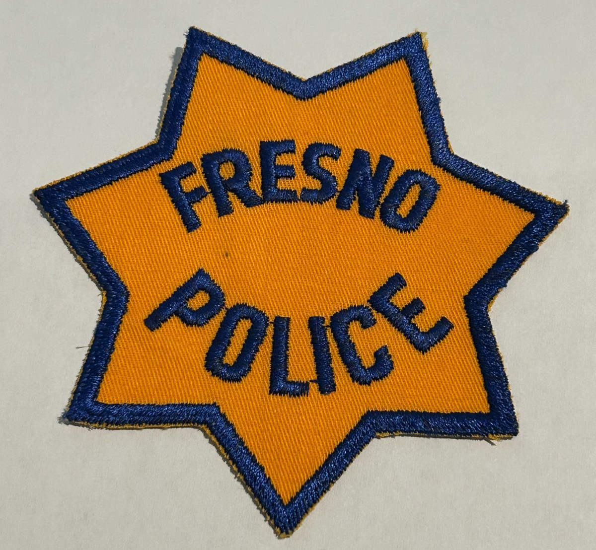 Obsolete Fresno California Police Twill Shoulder Orange Patch Unused