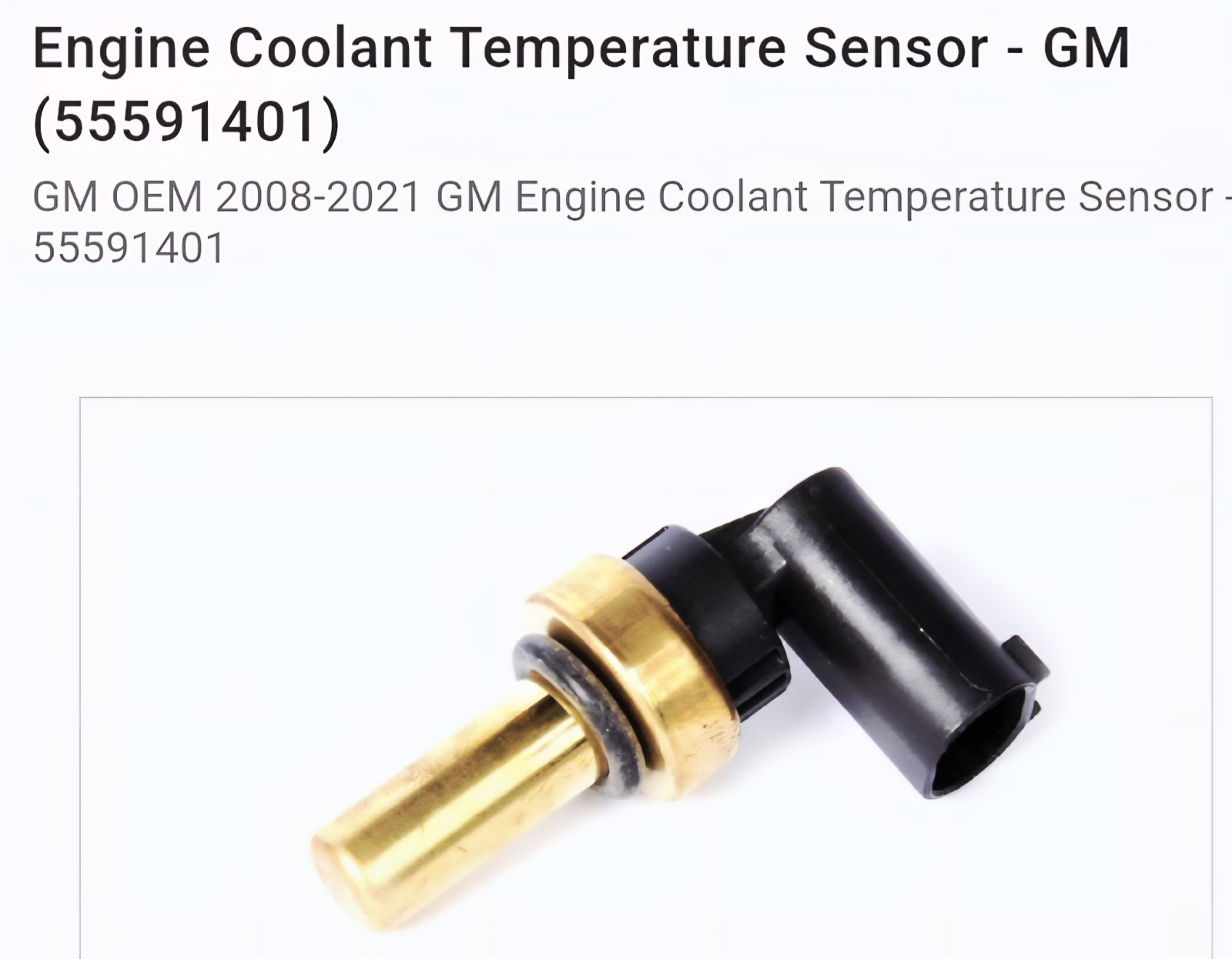 GM OEM Engine Coolant Temperature Sensor # 55591401 - Brand New, Sealed