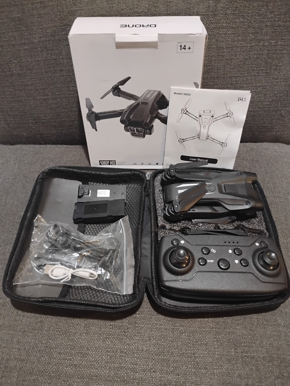 Mini Black Drone RC Quadcopter with Camera 1080PHD, And With Remote Controller,