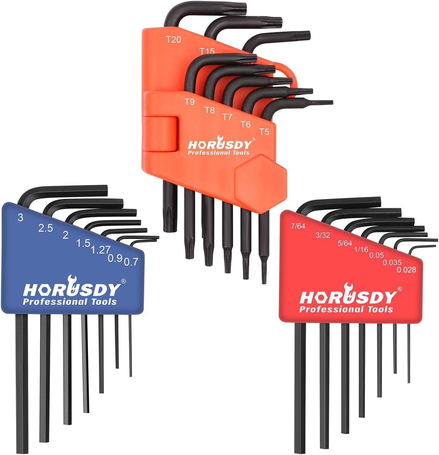 22 Piece Mini Hex Key Allen Wrench Set - Hex/Torx, Metric/Sae (3-IN-ONE, Cr-V)