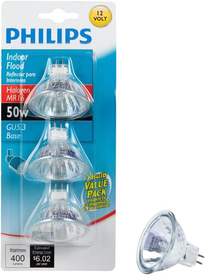 Philips 415802 Indoor / Landscape Flood 50-Watr MR16 12-Volt Light Bulb NEW