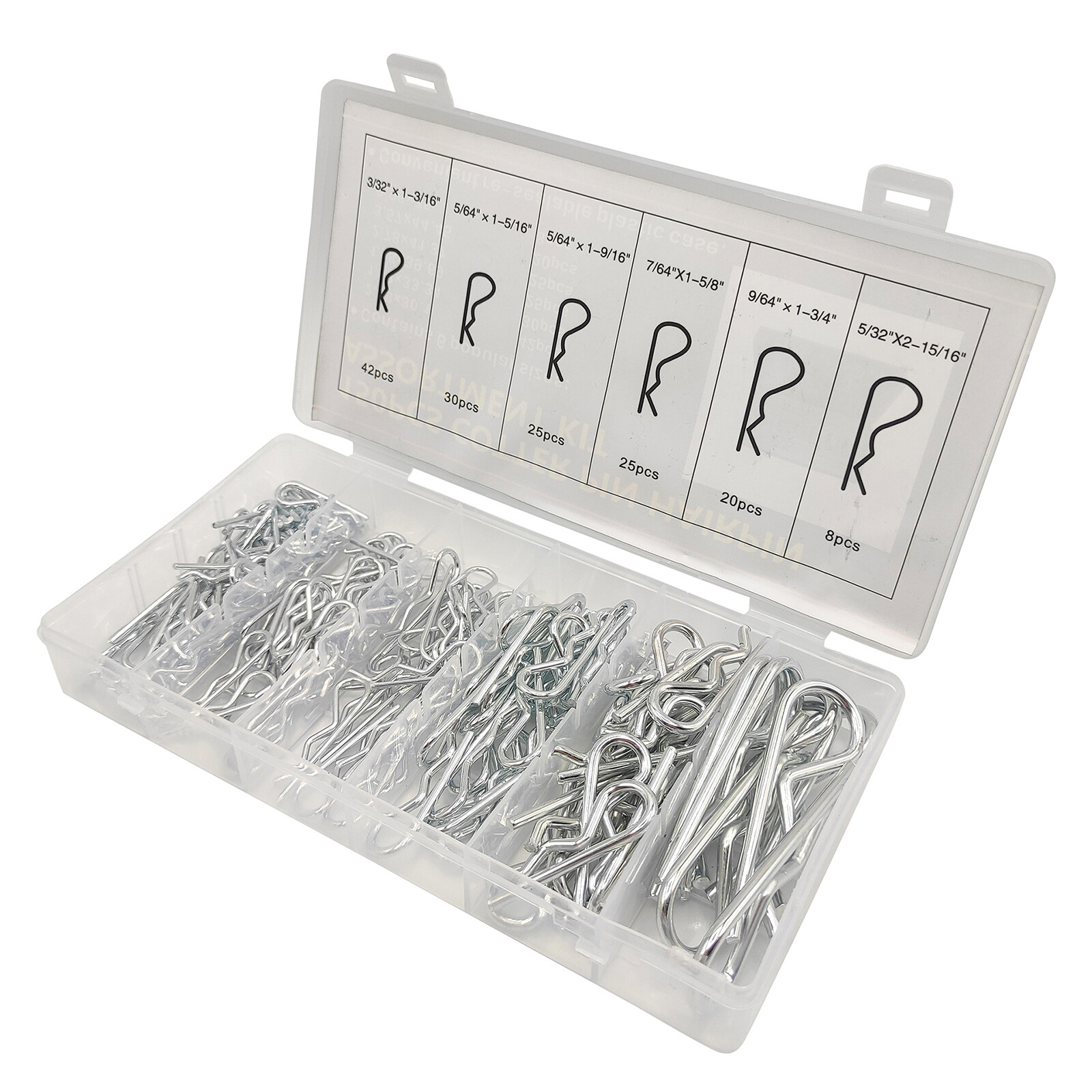 100Pc R Clips Spring Lynch Hitch Cotter Hair Pin Assortment Split Disc Calip Pin