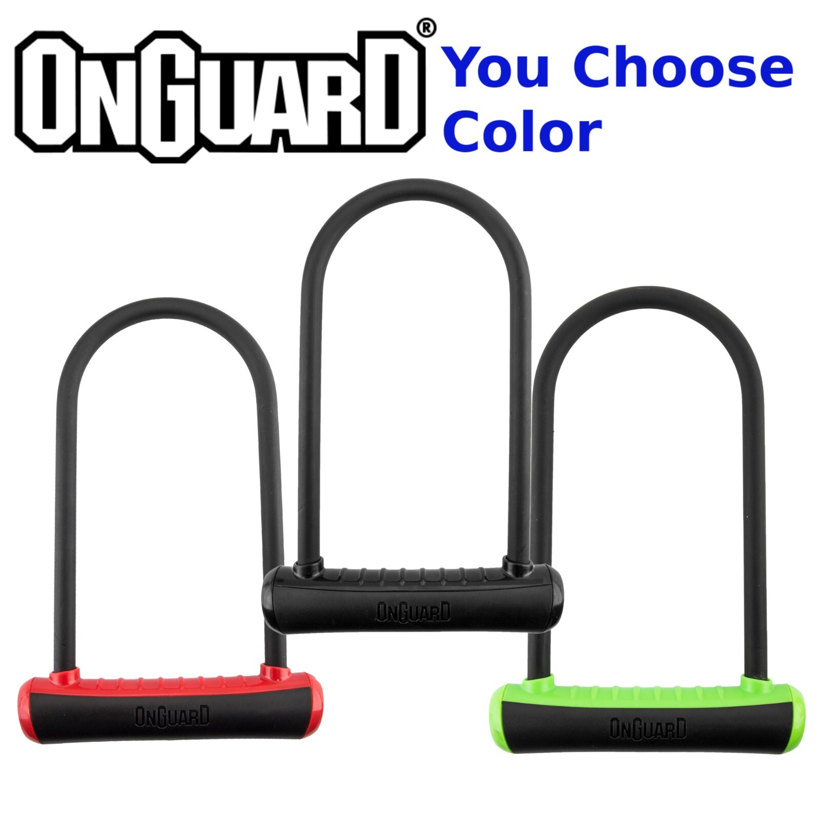 OnGuard NEON 8153BL 9x4.5" Bike U-Lock with Bracket Steel Black or Red or Green