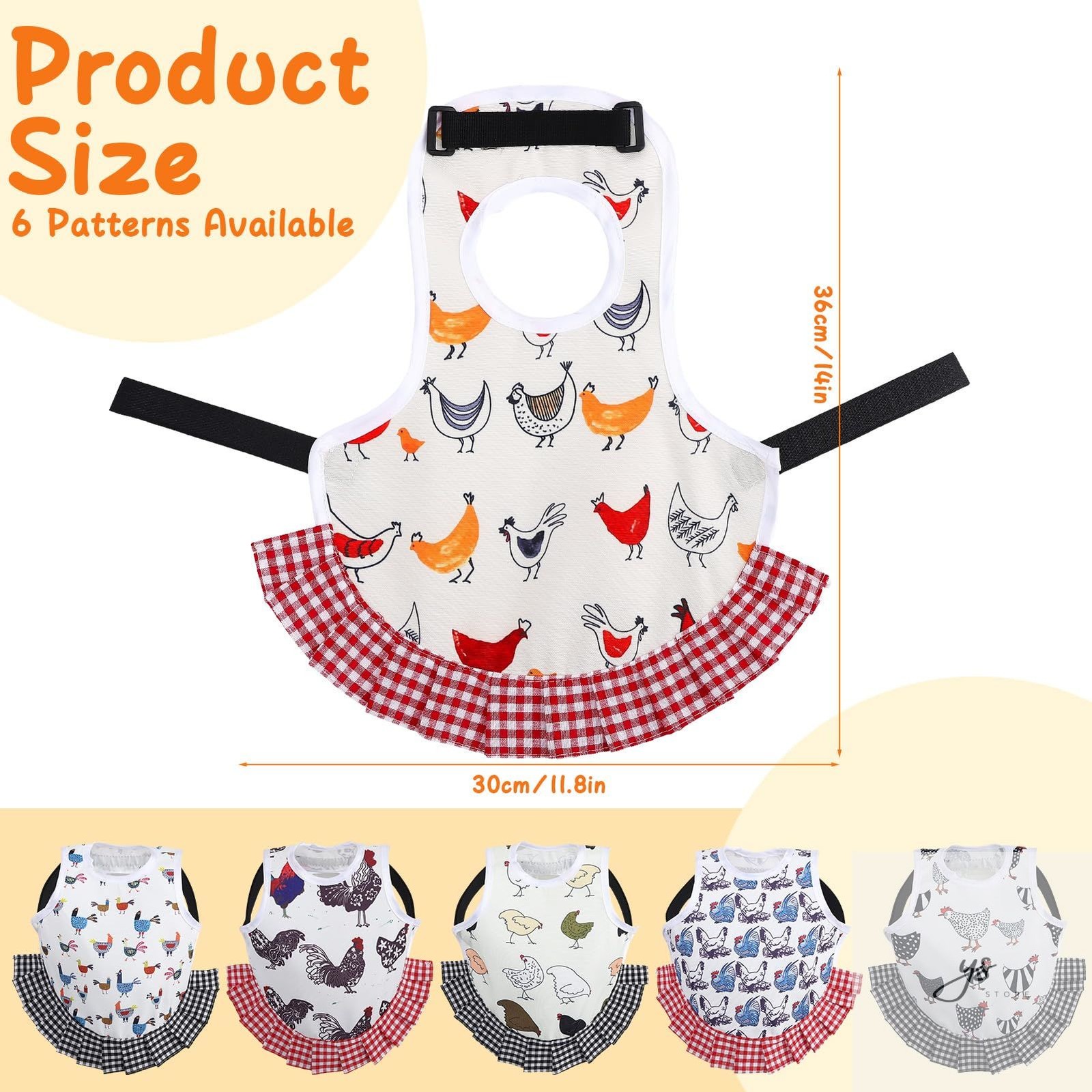 6 Pcs Chicken Saddle for Hens, Chicken Aprons Back Protector for Hens, Chickens