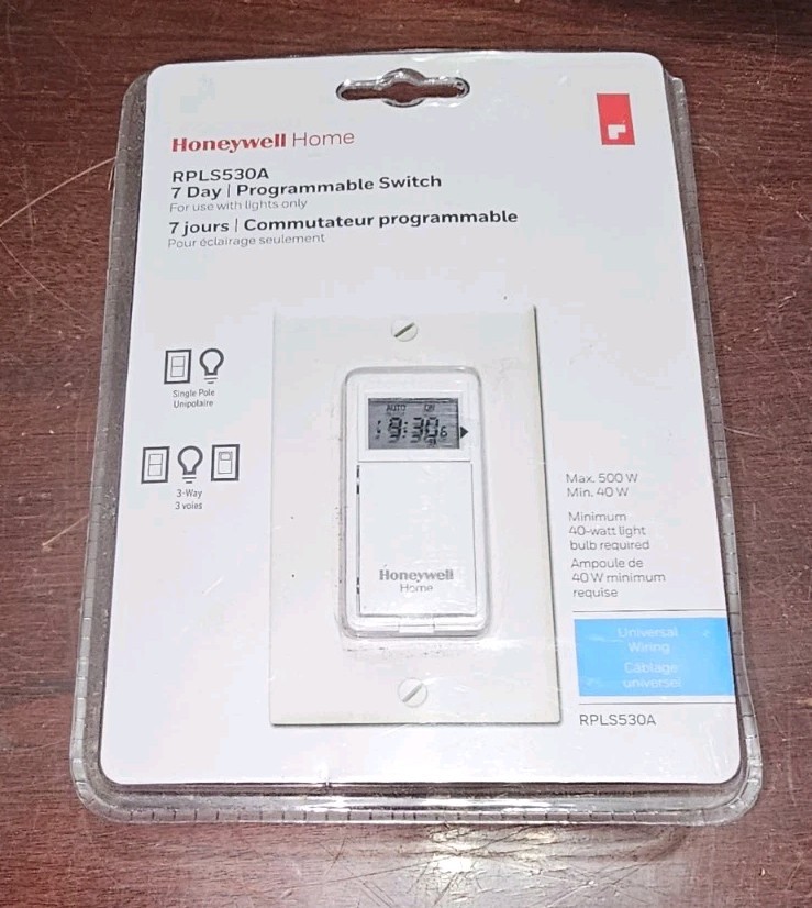 New Honeywell Econo Switch RPLS530A 7-Day Programmable Timer Switch