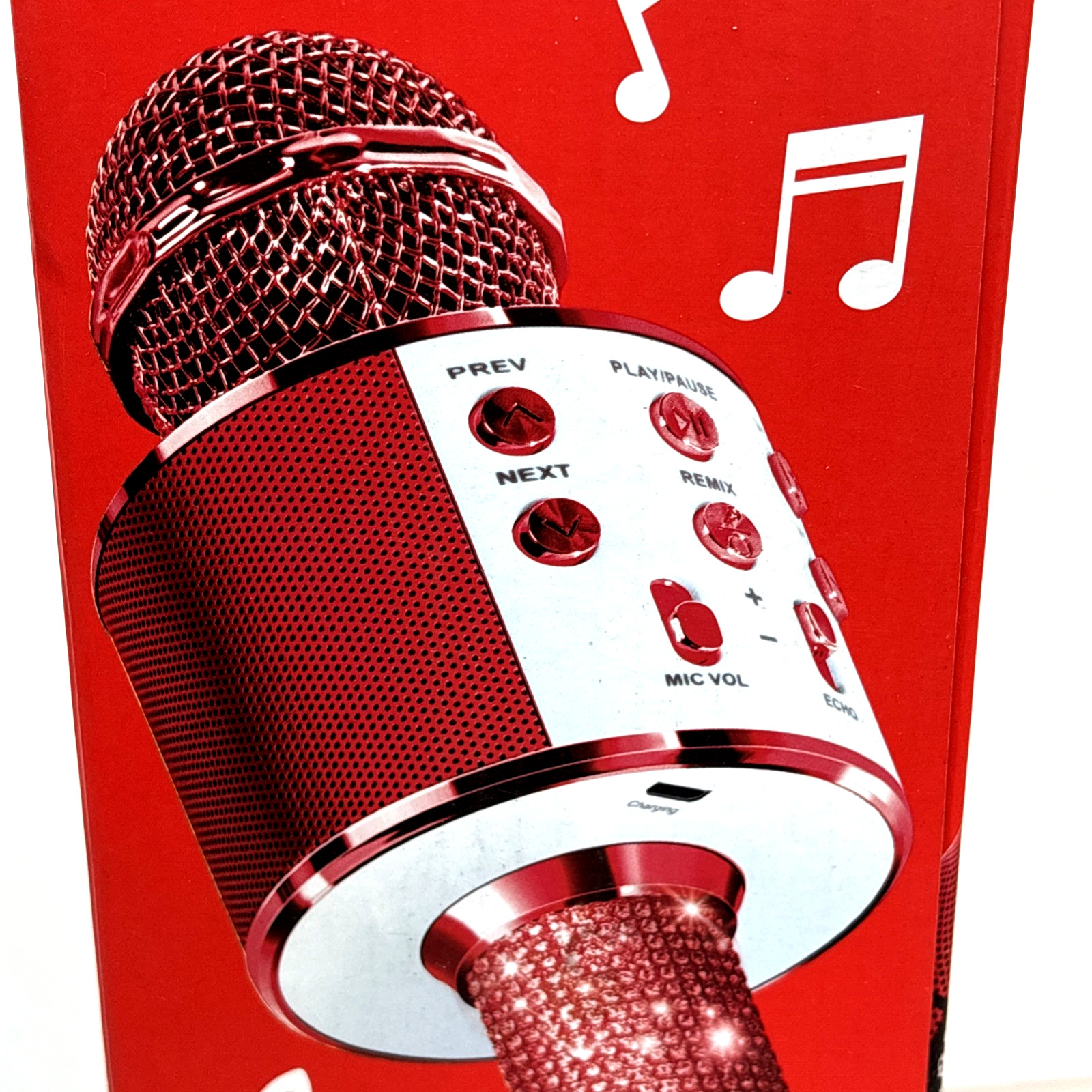 Hello Kitty Bluetooth Karaoke Microphone Wireless Speaker USB Charge Red NIB FM
