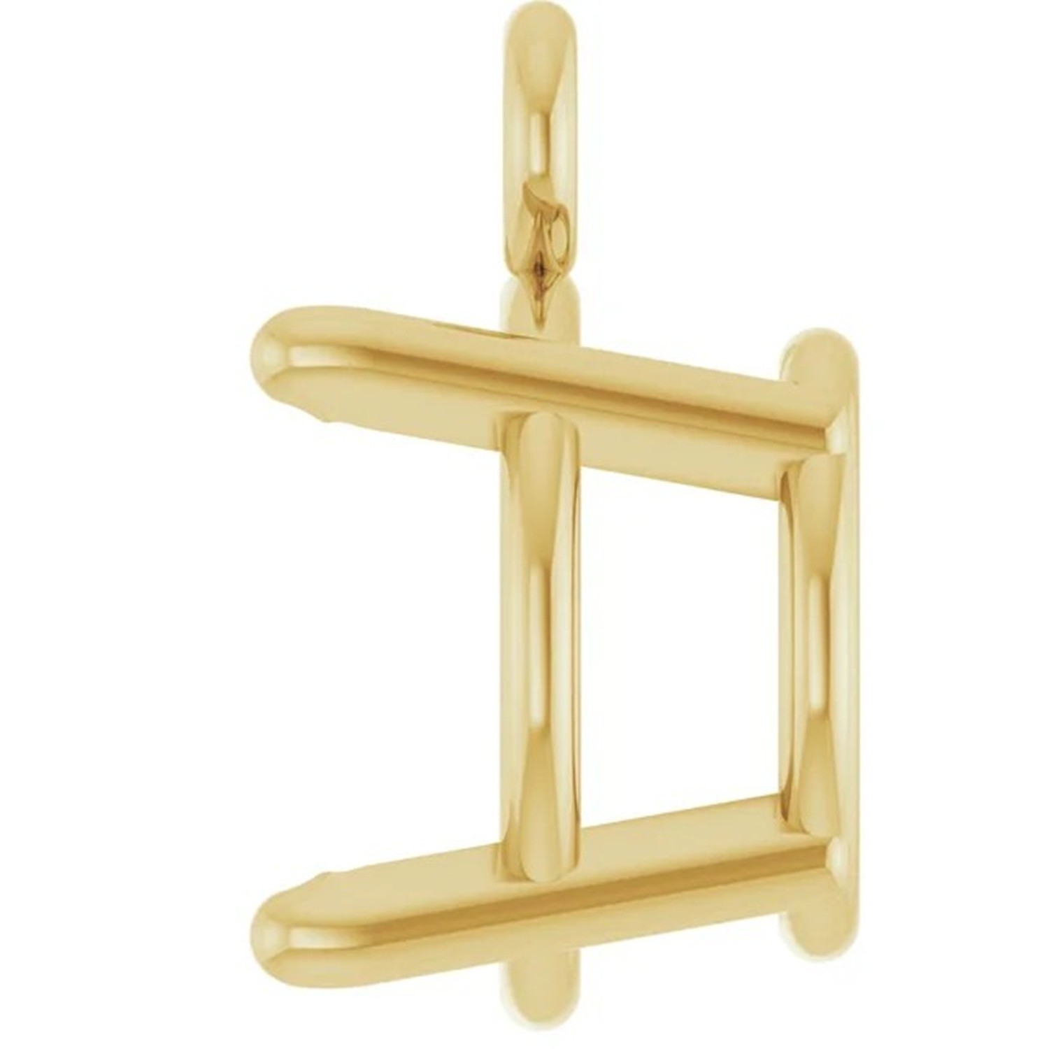 14K Yellow Gold Dangle Mounting Round Cut 4 Prong Basket Designed Setting USA