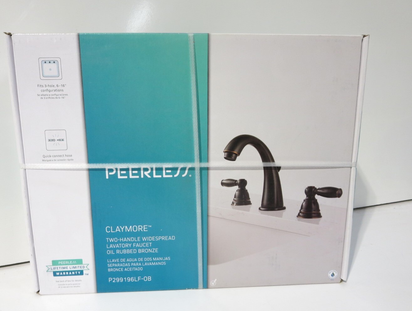 PEERLESS P299196LF-OB CLAYMORE TWO HANDLE WIDESPREAD LAVATORY FAUCET; OIL RUBBED