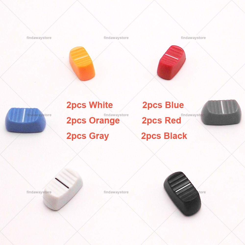 12pcs Slide Fader Knob Cap 23.2mmLx12mmW For Behringer Mixer hole 4mm (6 Colors)