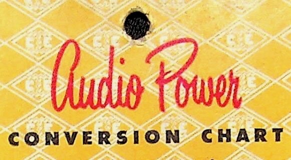 AUDIO POWER CONVERSION CHART CINEMA ENG. CO. AEROXOX CORP. -E13-G