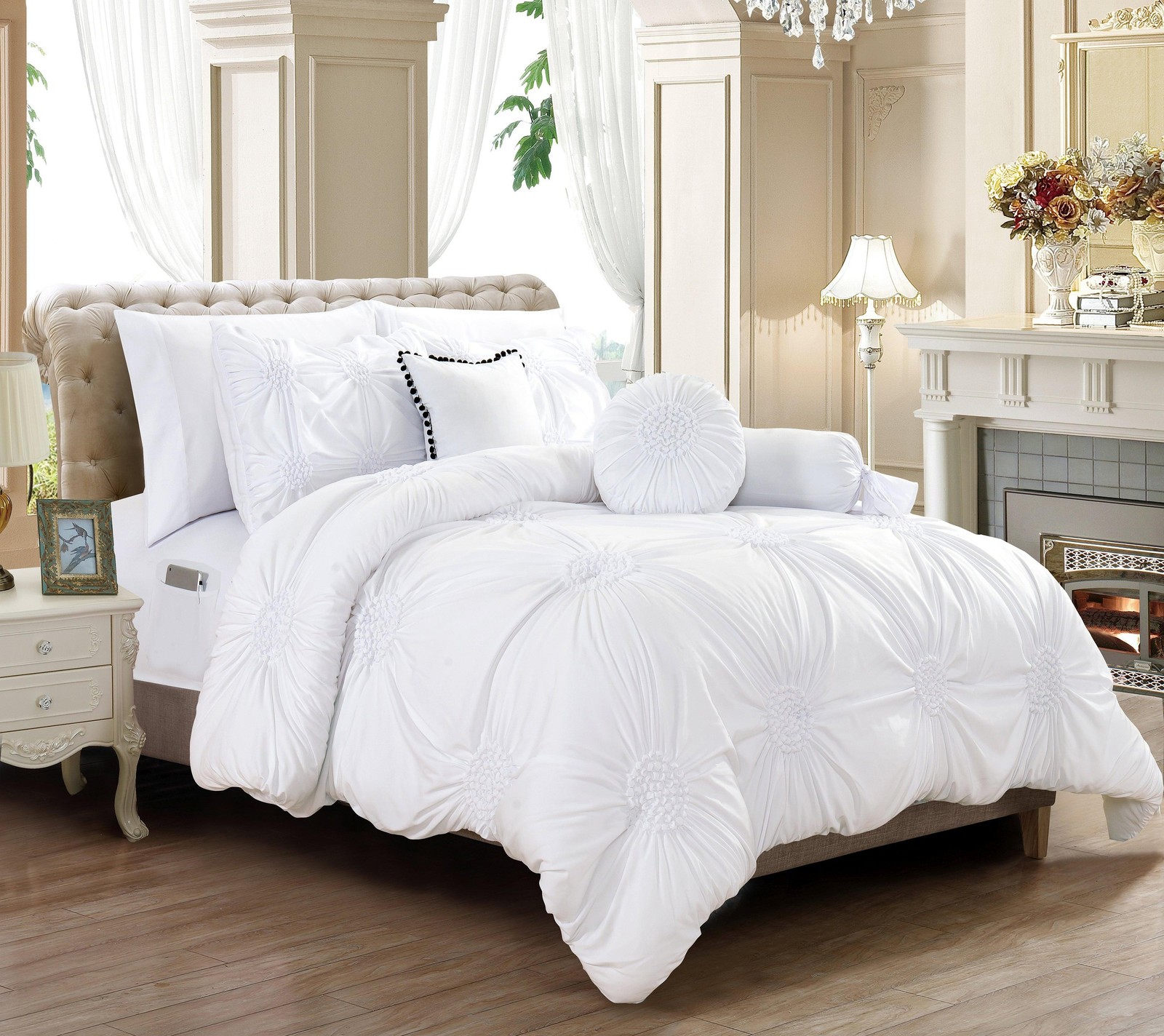 10-Piece Sunflower Comforter Set - Includes 4-Piece Sheet Set with Double Sided
