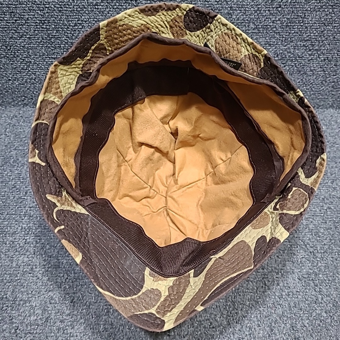 Vintage 80s Cabelas Thinsulate Insulated Brown Camo Bucket Hat Large USA