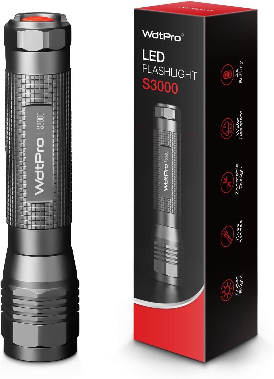 NewLight S3000 LED Flashlight High Lumens - Super Bright, Powerful, & Tactical