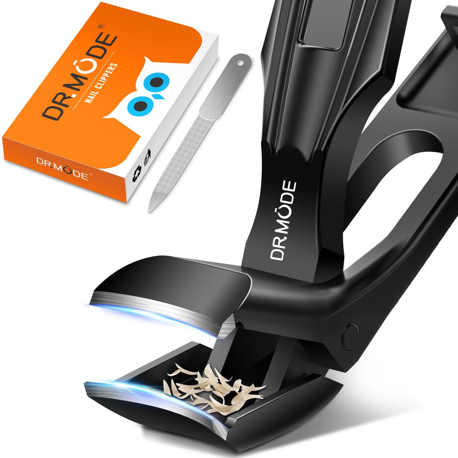 Toenail Clippers for Seniors Thick Toenails, Upgrade Angled Head Big, Black