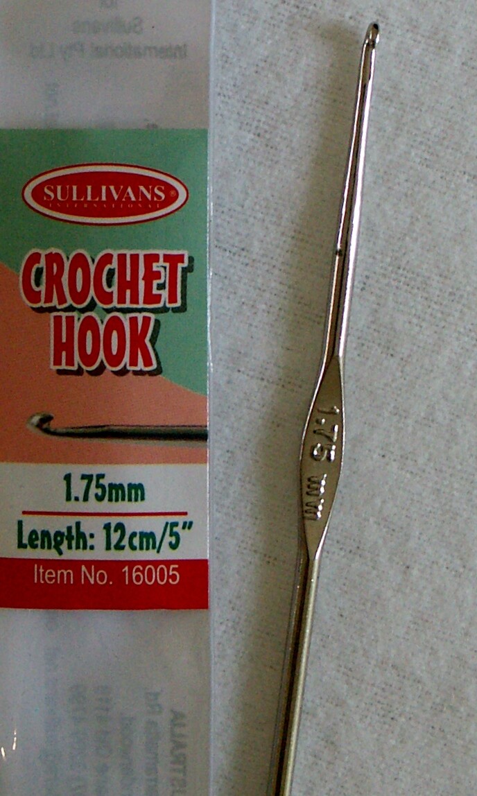1.75mm Sullivans International Crochet Hook 739301160051 16005 Metal Brand New