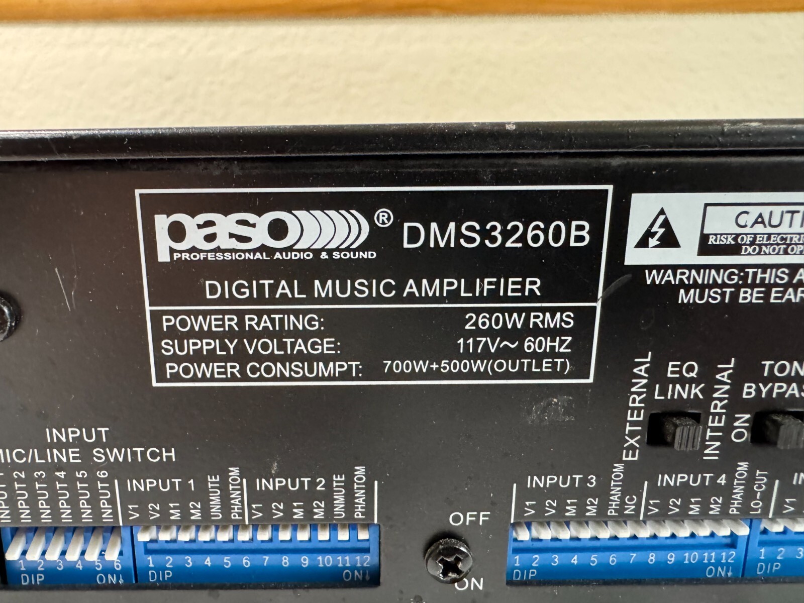 Paso DMS-3260B Professional High Performance Digital Music Amplifier Rack Mount