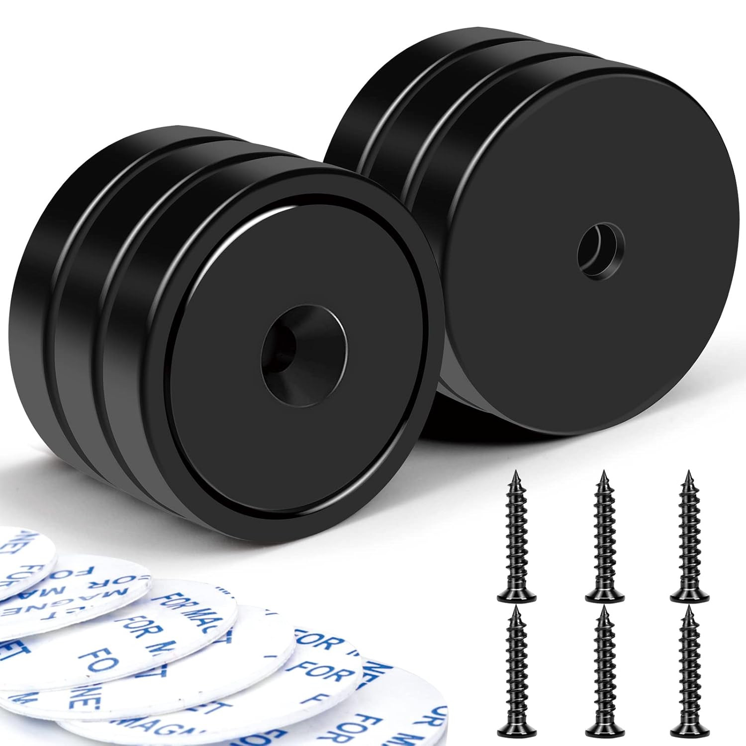 Magnets with Holes, 110 Lb+ Waterproof Strong Neodymium Cup Disc Magnets with Sc