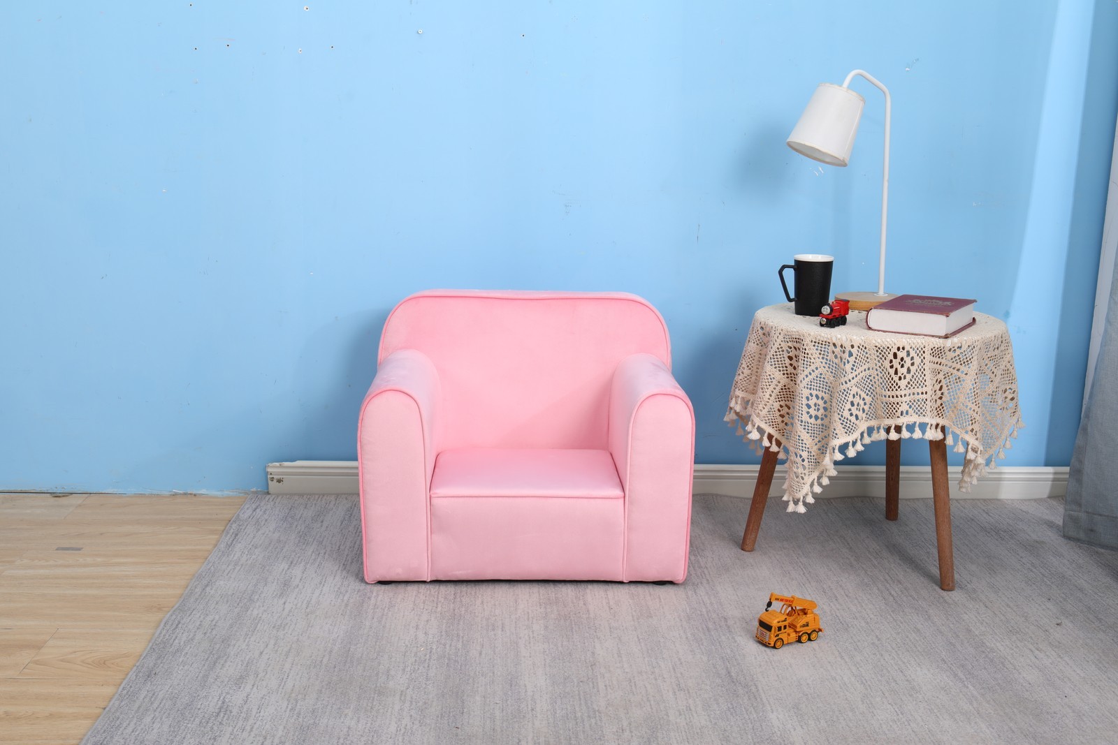 Kids Club Sofa, Toddler Couch with Arms for Childrens Playroom Nursery