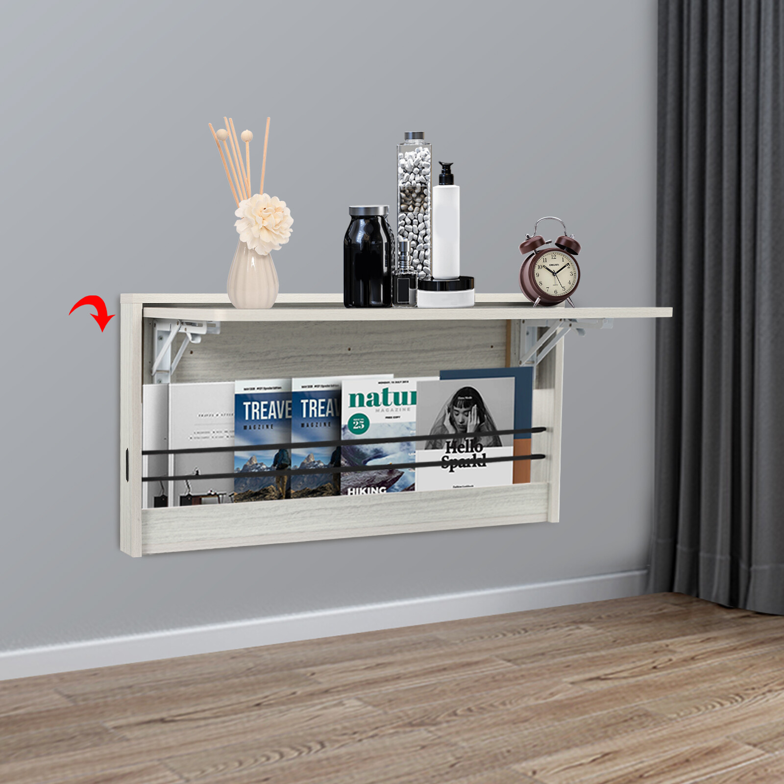 Folding Table Wall Mounted Folding Table Study Table Space Saving 31.5x16.3 in