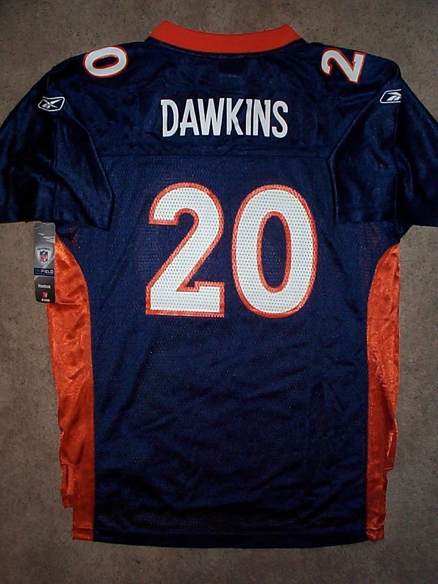 ($60) REEBOK Denver Broncos BRIAN DAWKINS nfl Jersey YOUTH KIDS BOYS (L-LG-LARGE