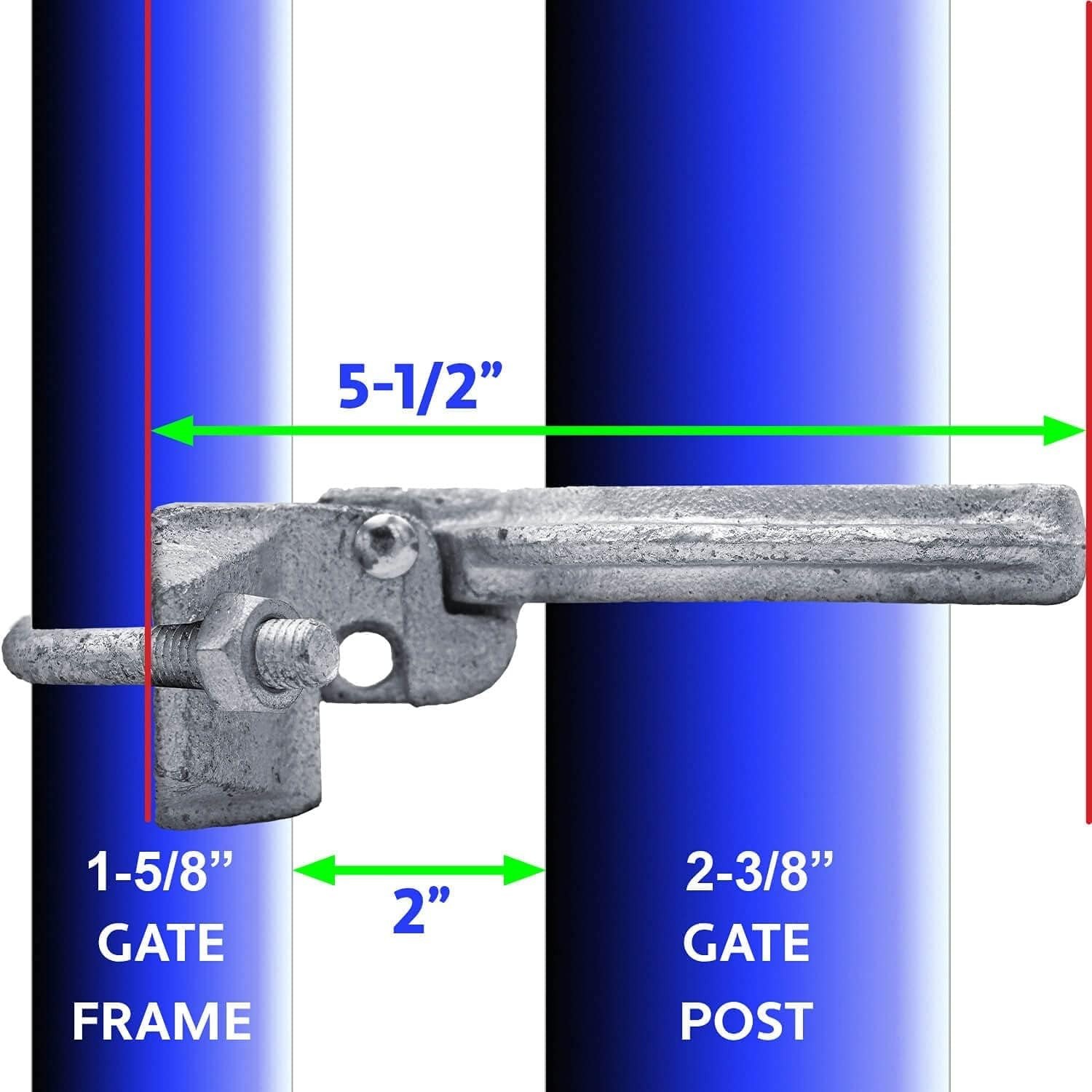 1-5/8" x 2-3/8" 2-1/2" Chain Link Fence Gate Fork Latch - Commercial Heavy Du...