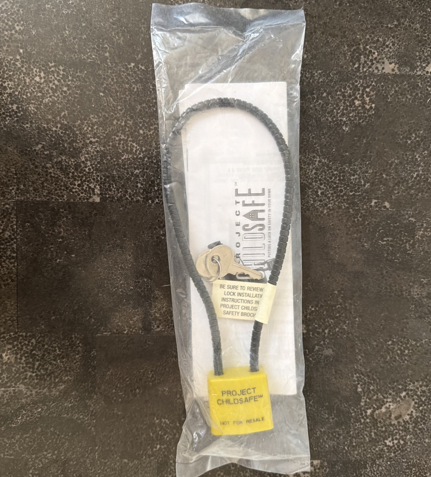 Project Childsafe Gun Lock with Cable, Padlock, and 2 Keys