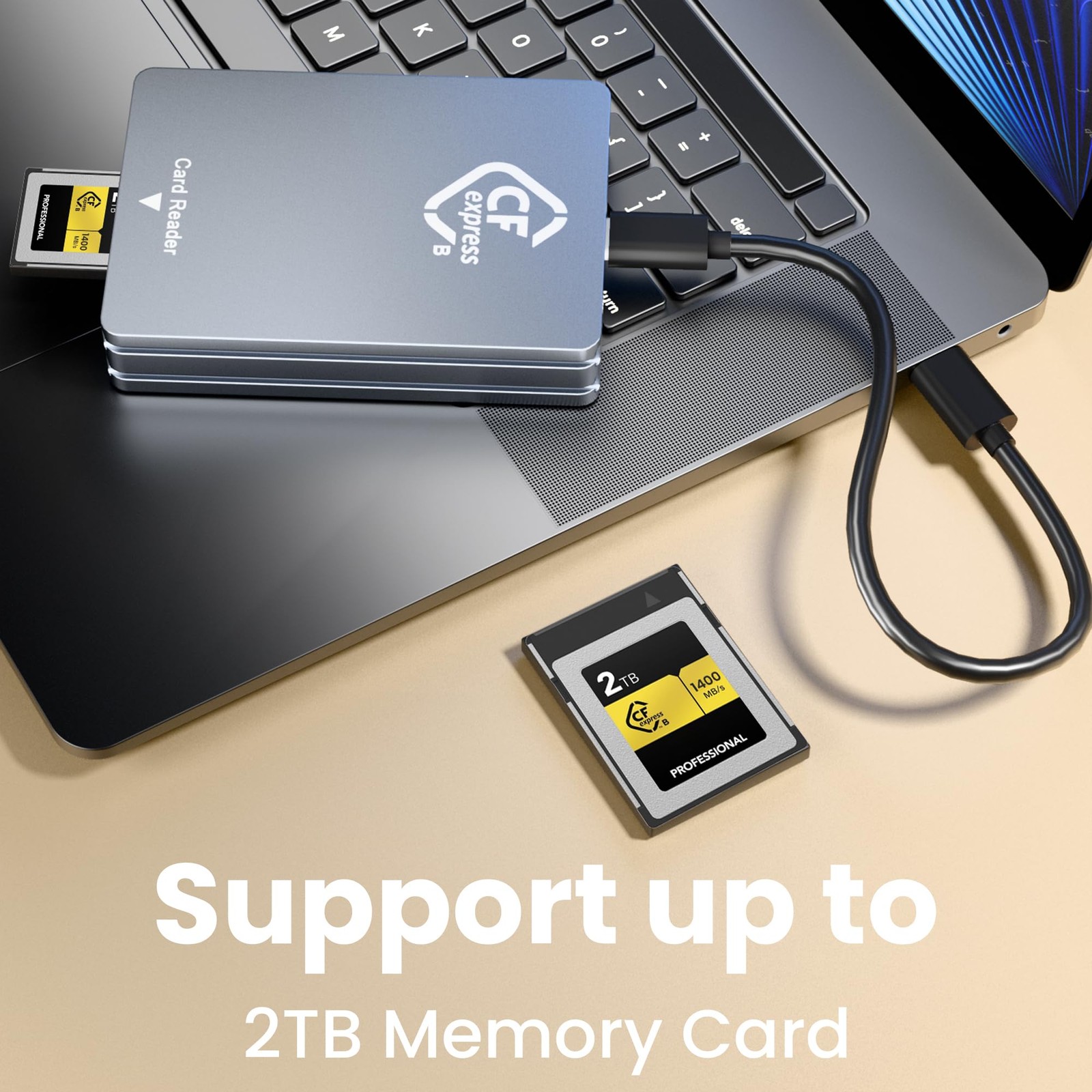 CFexpress Type B Card Reader - All-Aluminum 10Gbps USB 3.2 Gen 2, Professiona...