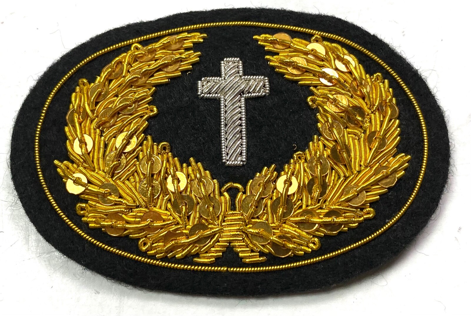 CIVIL WAR OFFICER CHAPLAIN IN WREATH HAT CAP KEPI INSIGNIA-LARGE