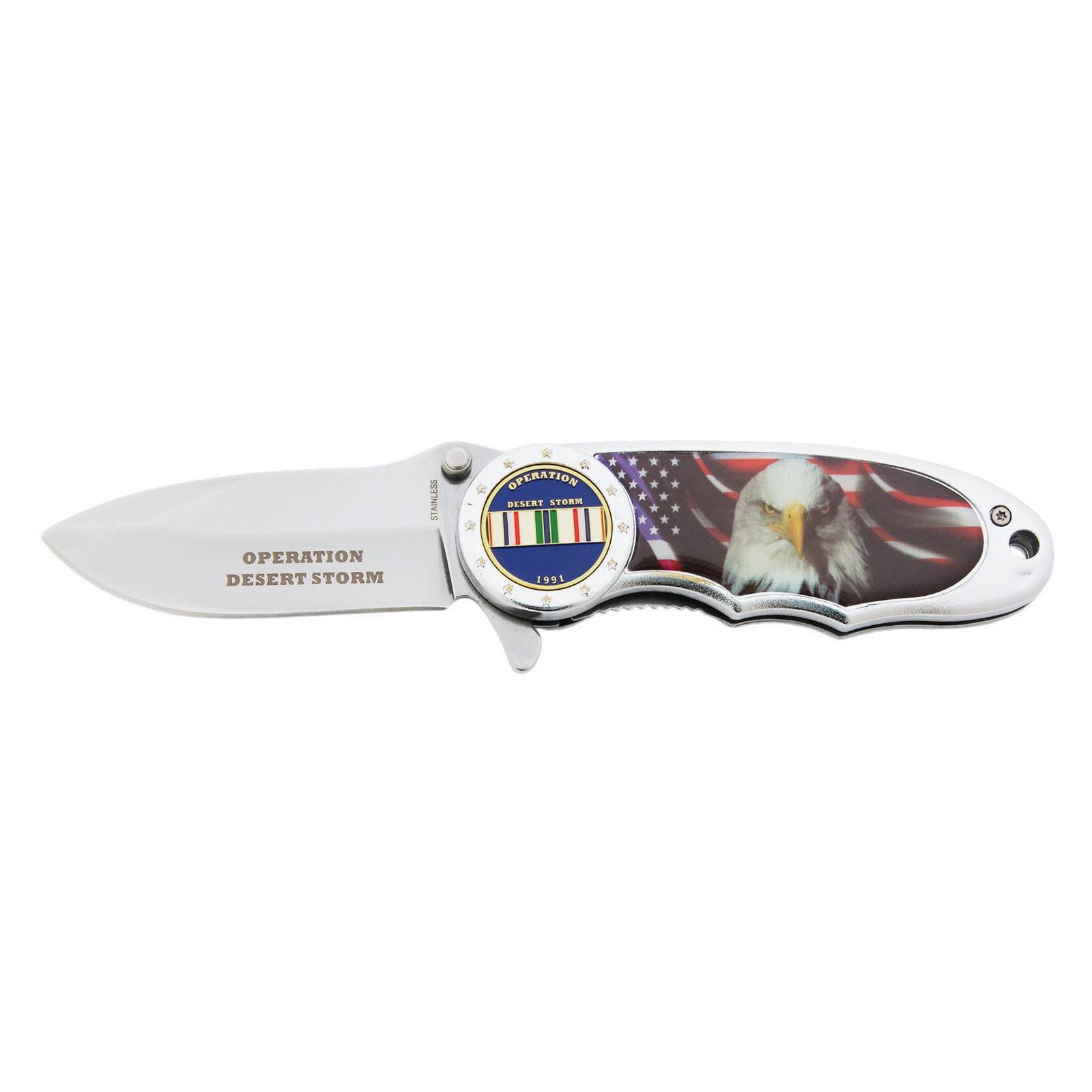 Commemorative Operation Desert Storm Folding Pocket Knife 7.5" -1991 US Military