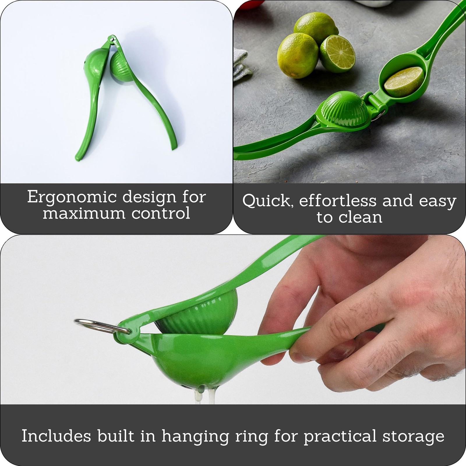 Lemon or Lime Manual Squeezer Citrus Juicer Extraction Green