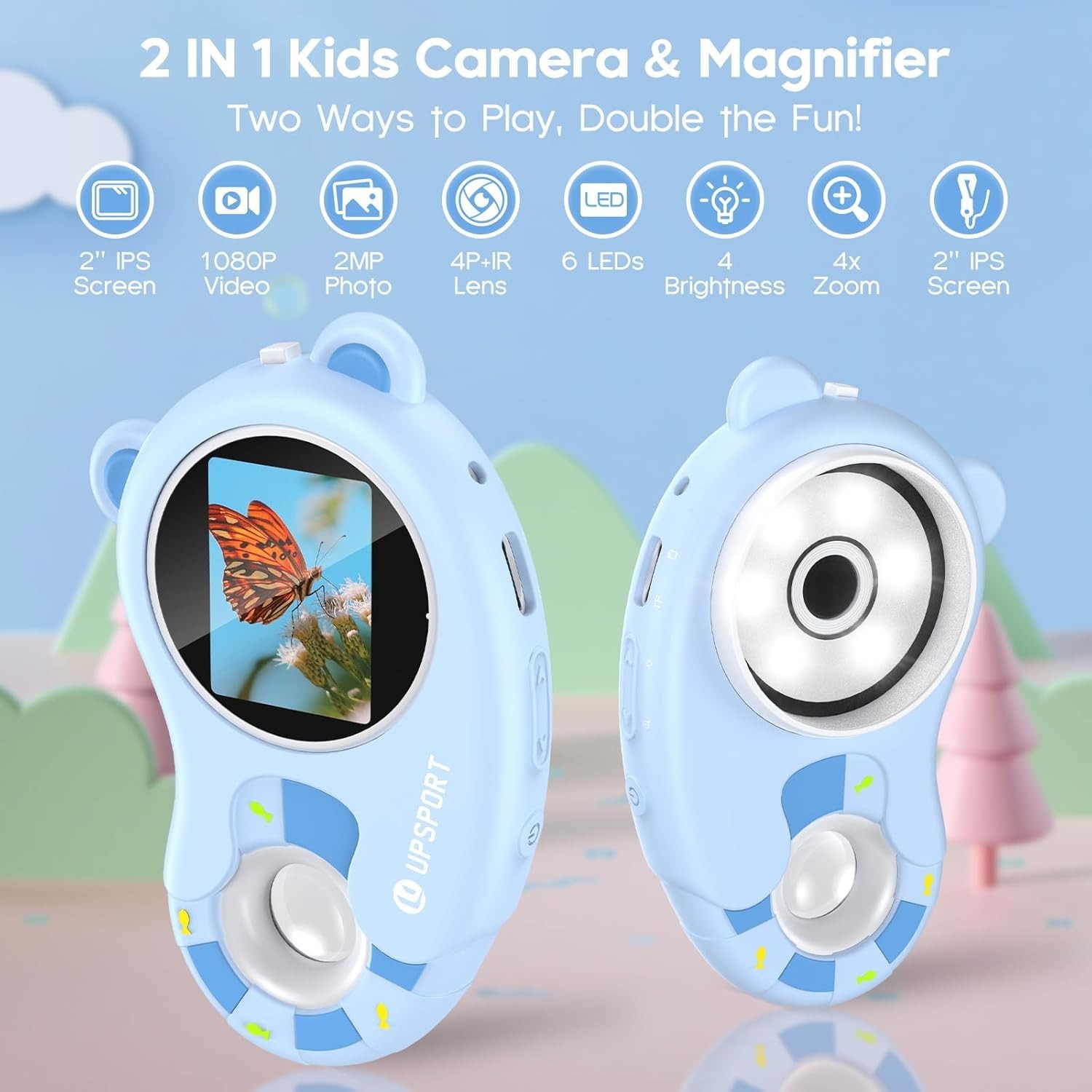 Kids 2-in-1 Digital Microscope & Video Camera - 1000X Portable STEM Gift