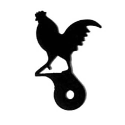 Wrought Iron Rooster - Cabinet Door Silhouette 2.13" Made in USA