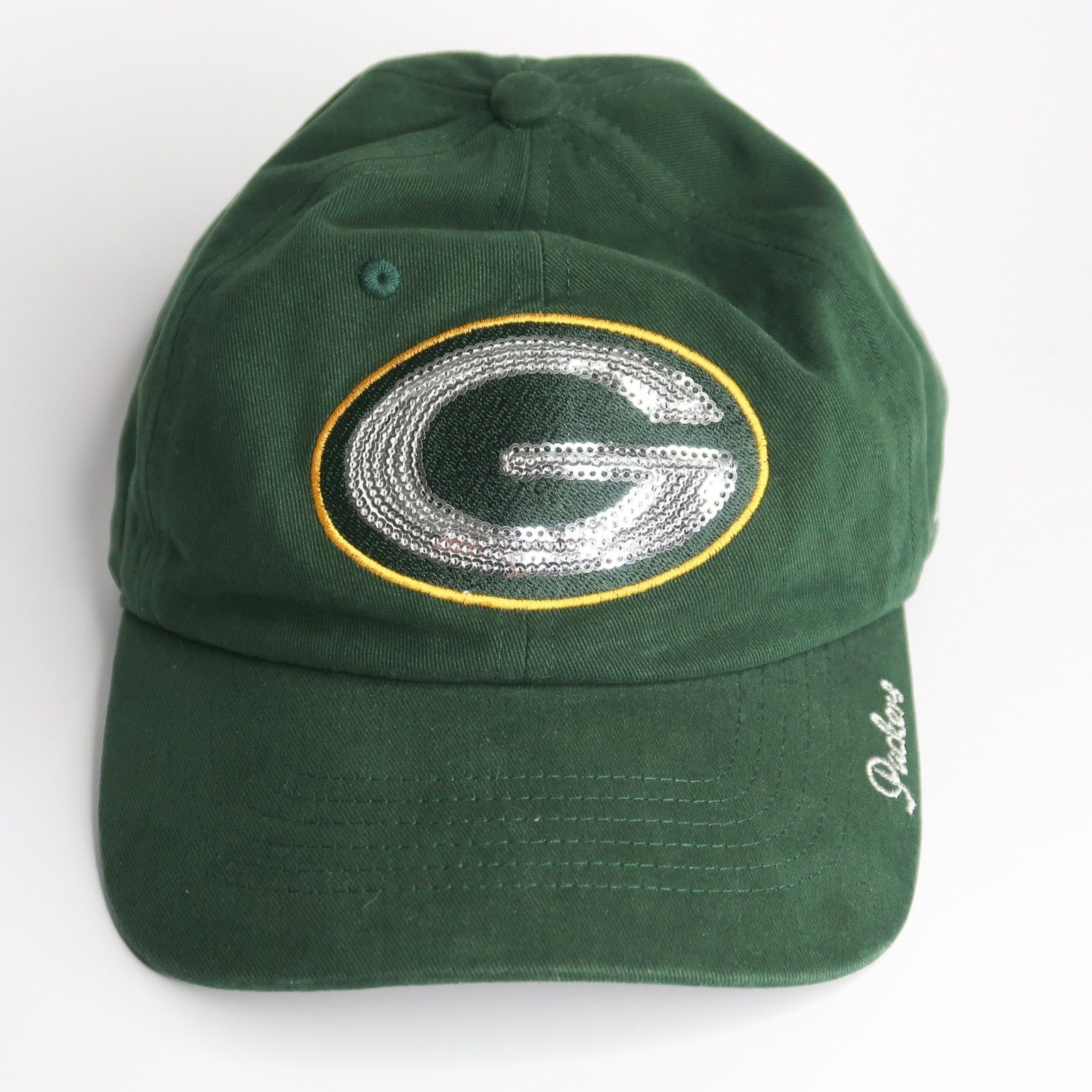 Green Bay Packers Womens Baseball Cap Green NFL Sequins '47 Football Sports