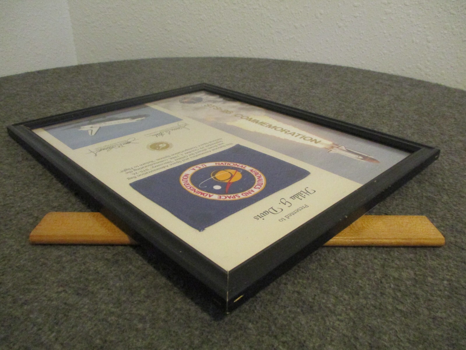 NASA SPACE SHUTTLE DISCOVERY STS-26 FLOWN FLAG CERTIFICATE "RETURN TO FLIGHT"
