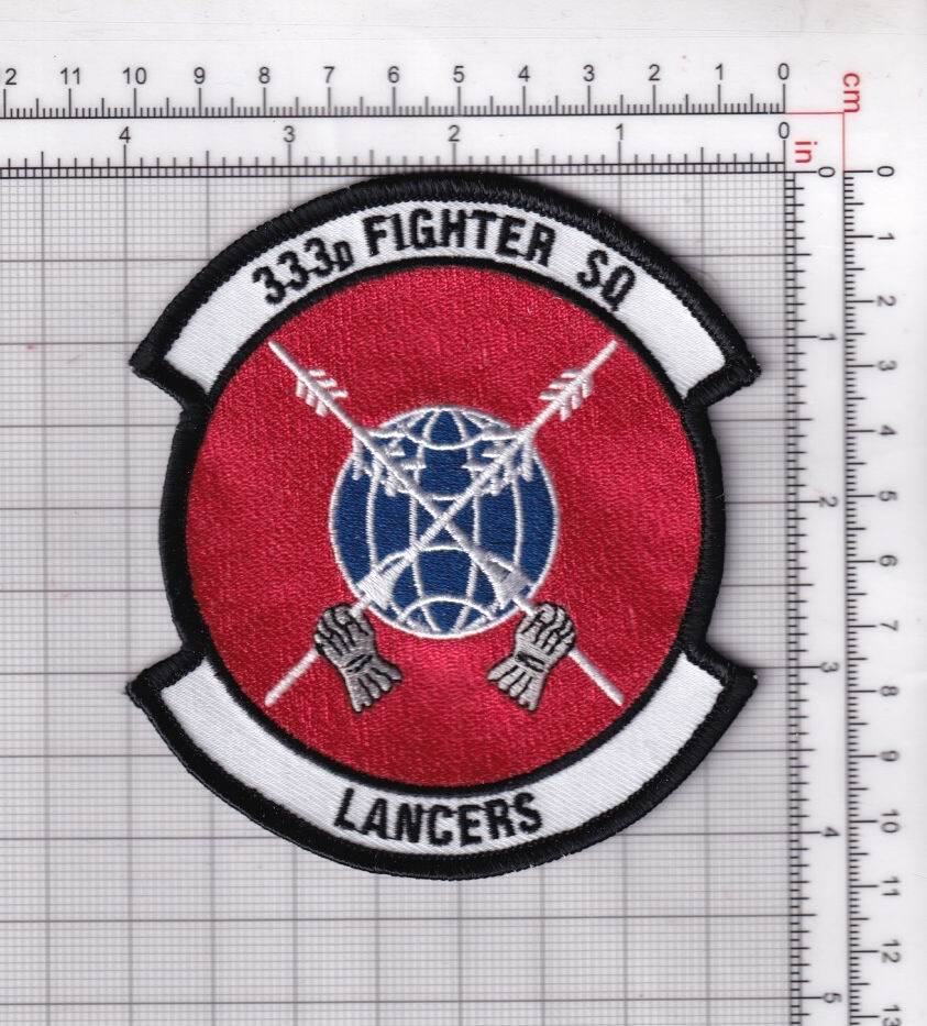 333d FIGHTER SQUADRON Patch – Plastic Backing