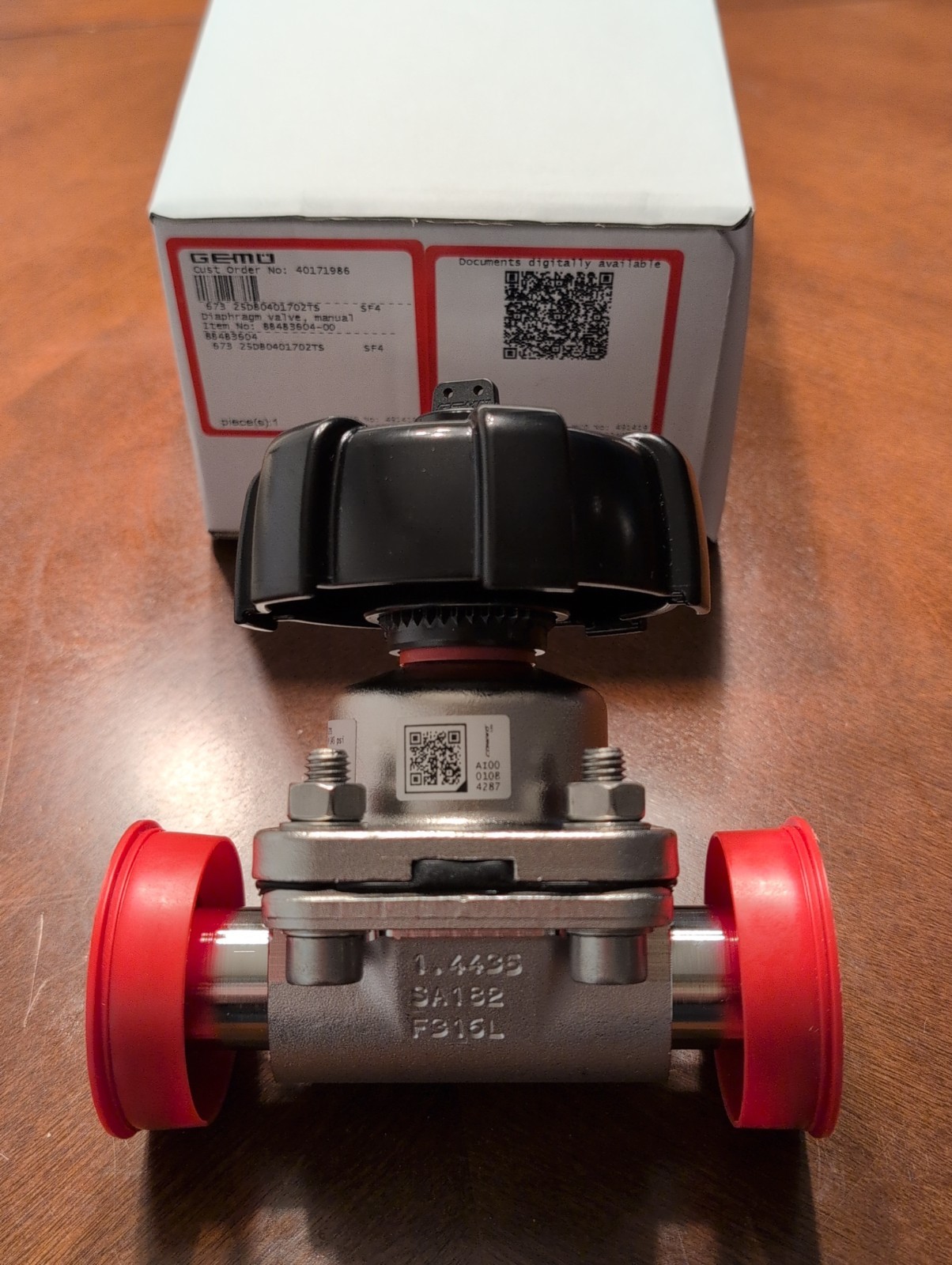 GEMU 673 Manual 316L Stainless Steel Diaphragm Valve 67325D80401702TS Brand New