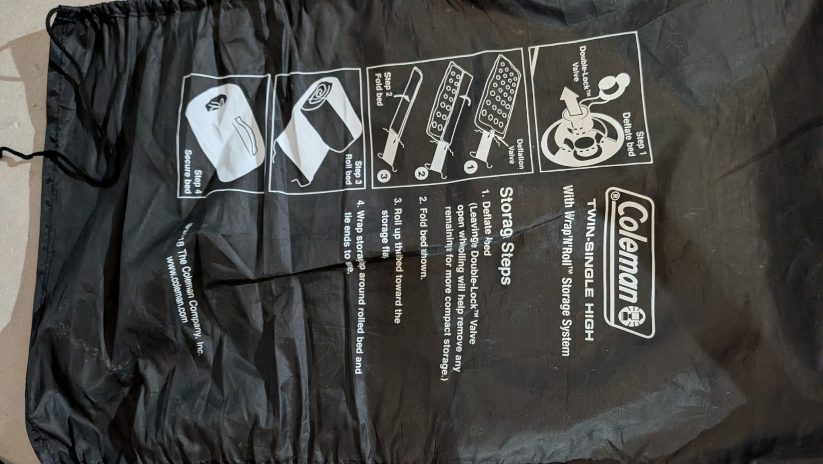 Coleman twin single high with wrap m roll storage