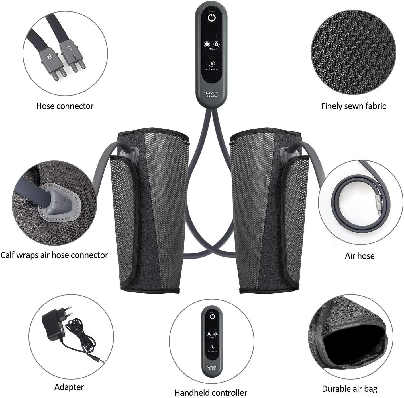 QUINEAR Air Compression Leg Massager for Circulation & Pain Relief QN-005A