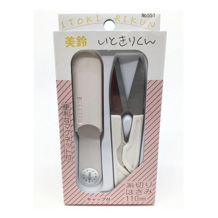 Misuzu Itokirikun Thread Snips 110mm w/ Safety Cap & Magnet, White