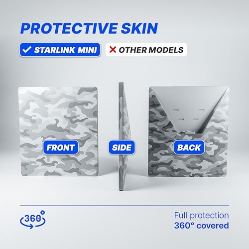 Protective Sticker for Starlink Mini Accessories - Weatherproof Camo Grey