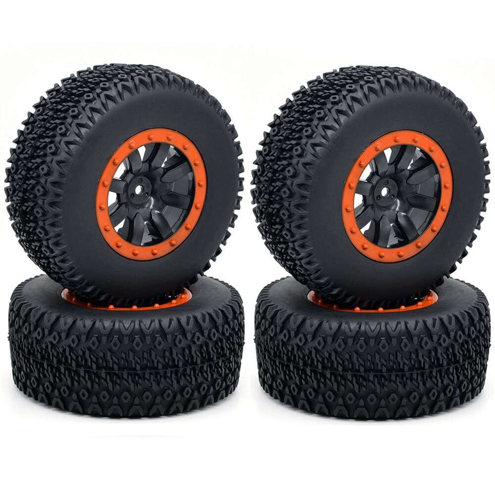 4x 110mm Rubber Tires Truck Wheel for 1/10 ARRMA SENTON XLH 9125 Traxxas Slash