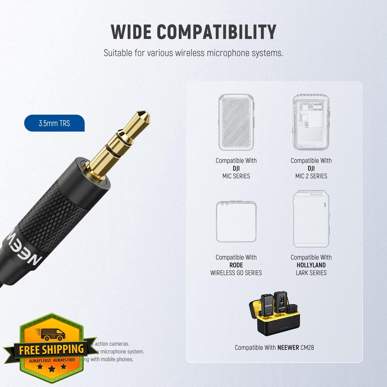 Neewer 3.5mm TRS Omnidirectional Mic for DJI/Rode Wireless