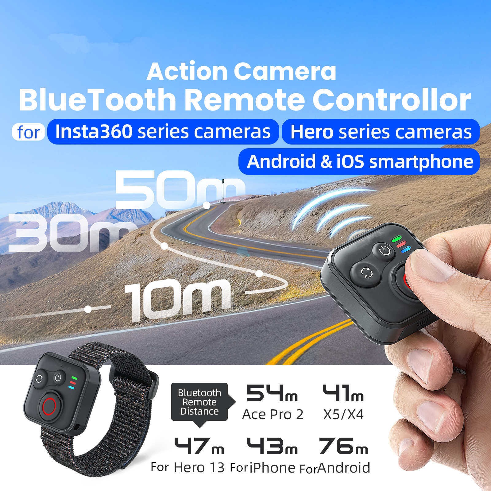 1PCS Portable Bluetooth Camera Remote Control Fast Charging for iPhone Wireless