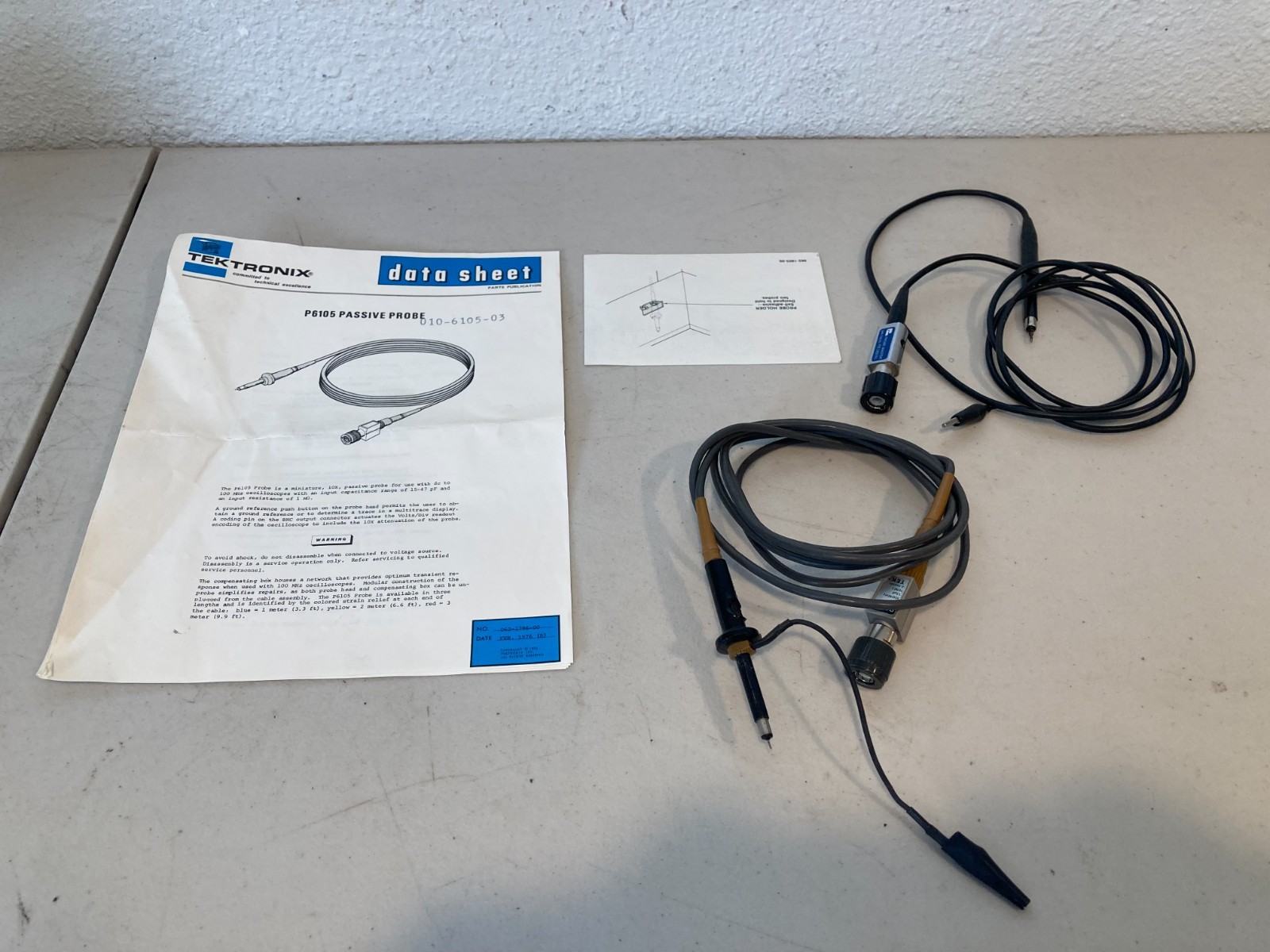 Tektronix P6105 Passive Oscilloscope Probe Set with Data Sheet Manual
