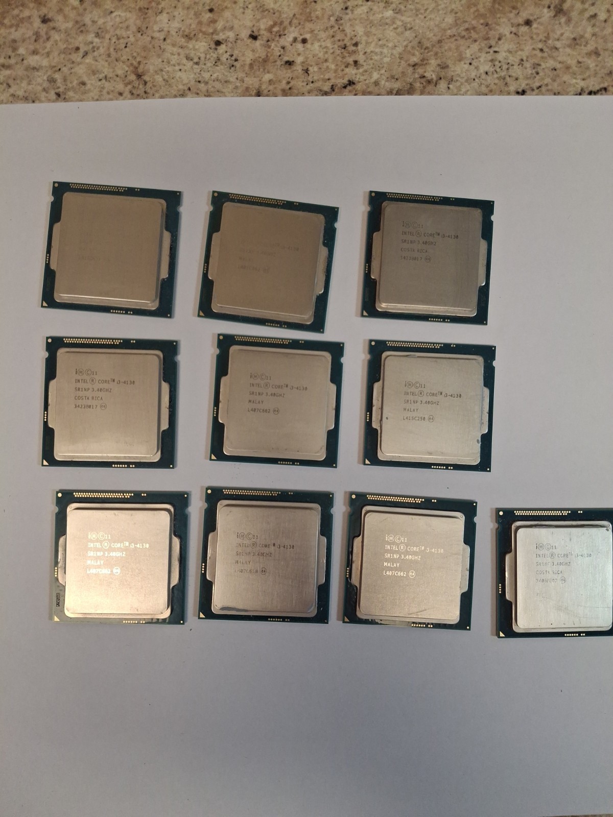 Lot of 10 Intel Core i3-4130 3.40GHz SR1NP Processor