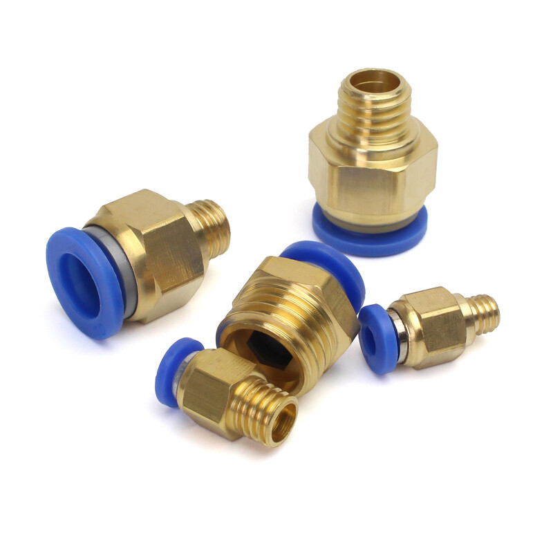 M5-M16 Male Stud Straight Pneumatic Fitting 4mm-12mm Hose Push-In Fit Connector