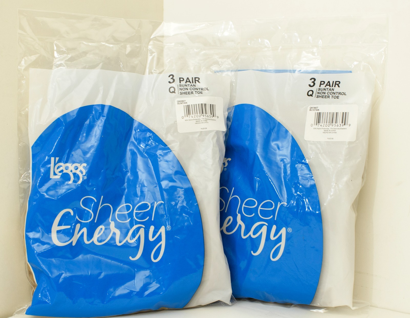 L'eggs Sheer Energy Sheer Panty Pantyhose Size Q Suntan 6 pairs made in China