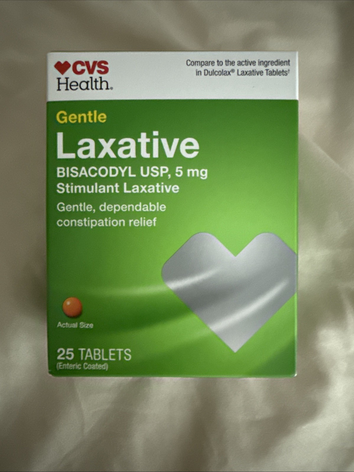CVS HEALTH GENTLE LAXATIVE BISACODYL USP 5mg 25 Tablets Exp. 2028/Oct NEW